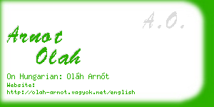 arnot olah business card